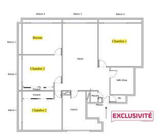  Appartement à louer 5 pièces 91 m²