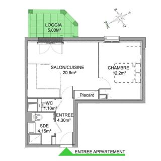  Appartement � vendre 2 pi�ces 43 m�