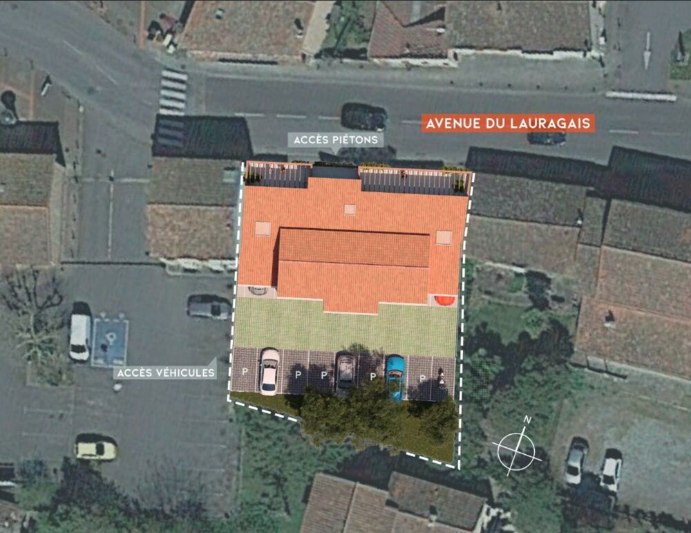 Appartement T2 au sud de Toulouse de 44,46m2 avec terrasse 5,57m2 et deux places de parking