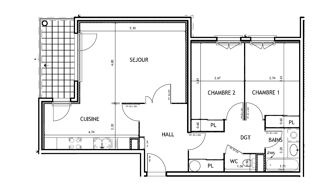  Appartement à vendre 3 pièces 74 m²