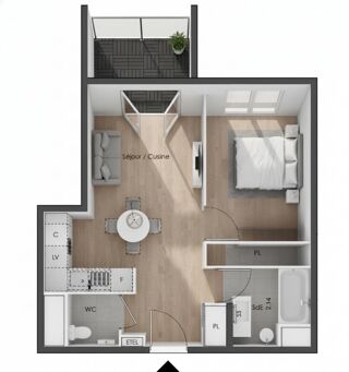  Appartement  vendre 2 pices 44 m