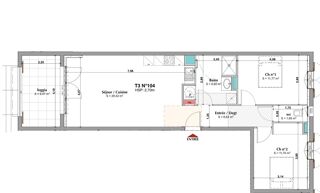  Appartement � vendre 3 pi�ces 68 m�