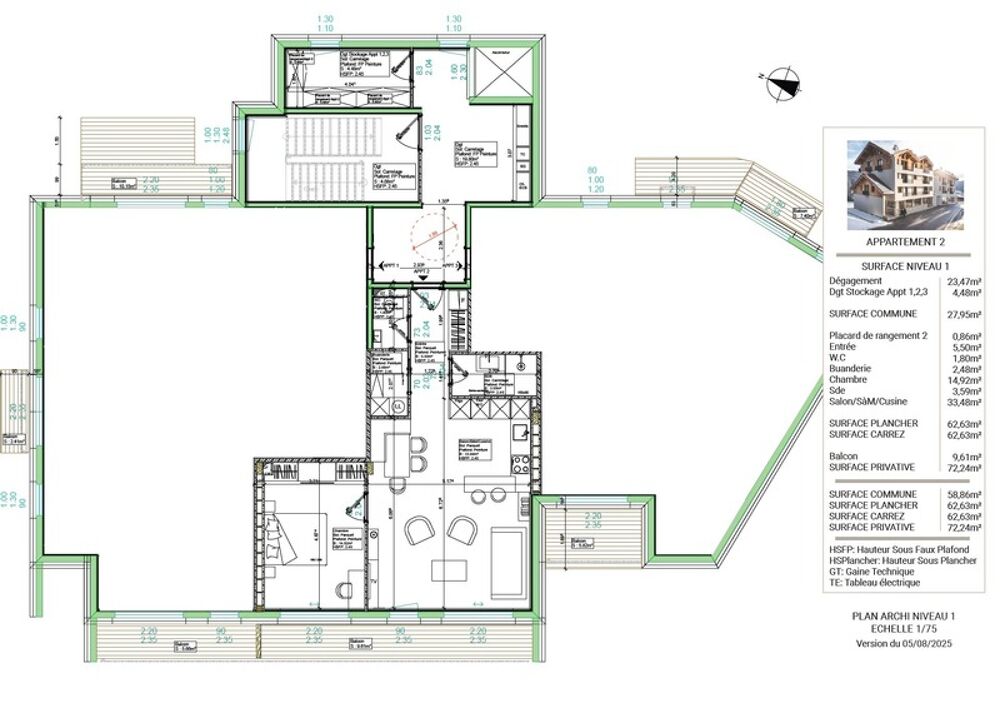 Vente Appartement ''LES BUREAUX ET LOGEMENTS DE FERDINAND'' BRIANCON  CENTRE VILLE APPARTEMENT T2 1er étage Briancon