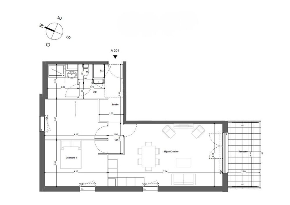 T3 66.10m², lumineux avec terrasse dans un parc paysager à Montfavet