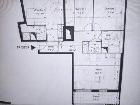  Appartement � louer 4 pi�ces 94 m�