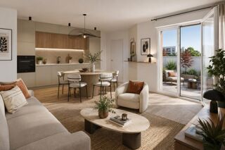 Vente Appartement T2 VILLEURBANNE 46m²  - TERRASSE -  SÉJOUR OUVERT Villeurbanne