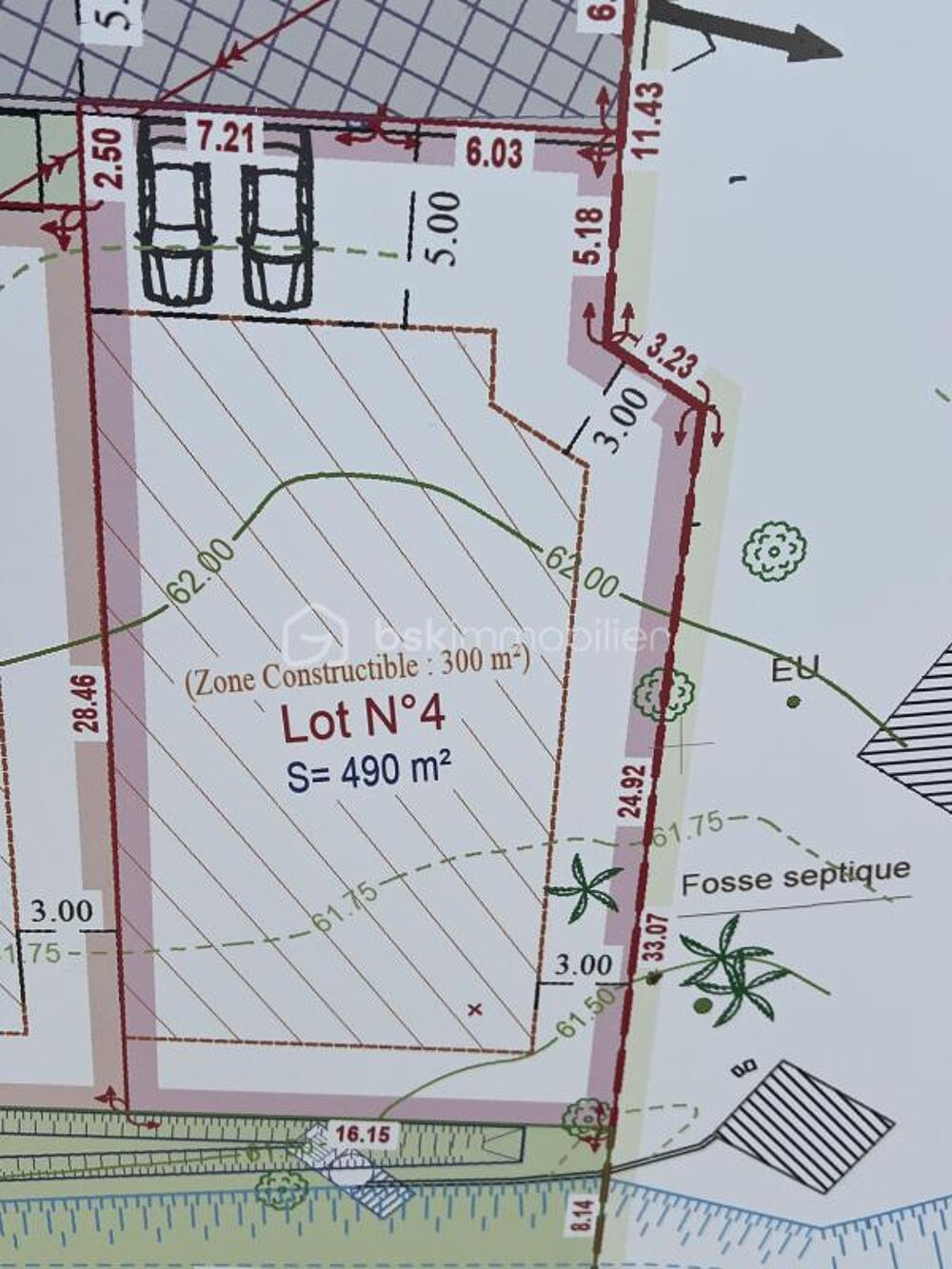 Vente Terrain TERRAIN CONSTRUCTIBLE et VIABILISE de 490m² Beziers