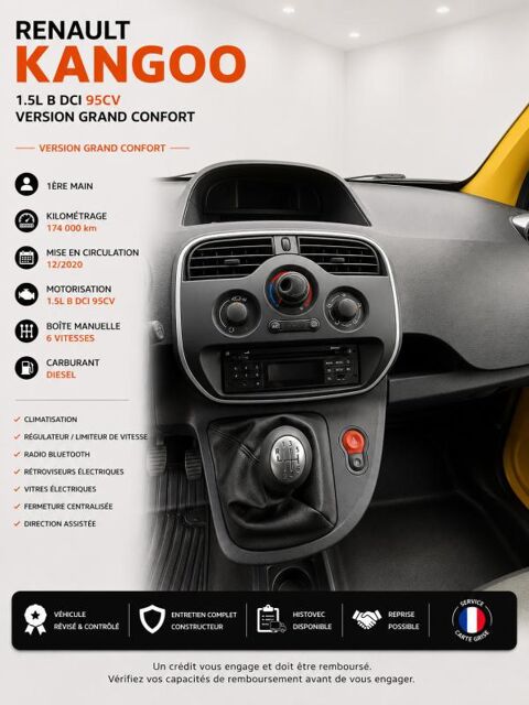 Kangoo Express 1&deg; Main / 1.5L B DCI 95cv de 2021 version GRAND CONFORT CLIM 2021 occasion 60430 Abbecourt