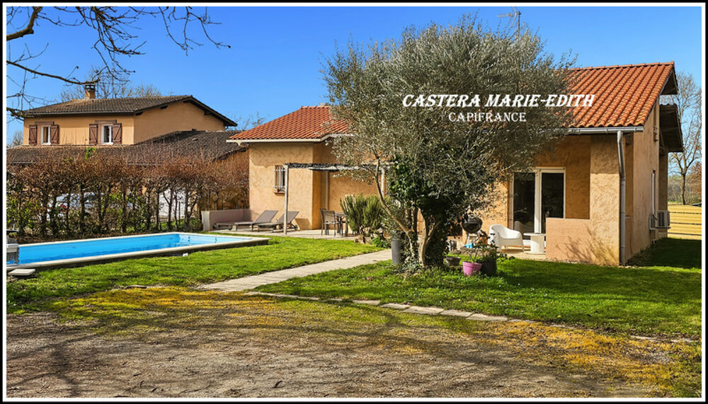 Maison PLAIN-PIED 110,23 M² - 6 pièces - 3 chambres + Mezzanine -Garage - Piscine neuve - PARCELLE 949 M² SEGOUFIELLE (32)