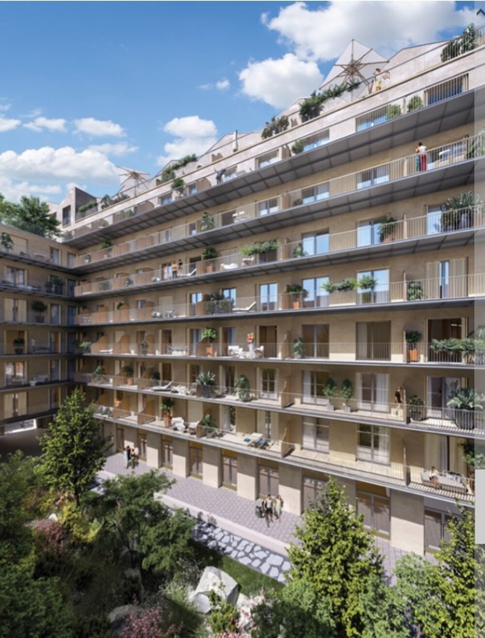 appartement T3 neuf à vendre PARIS 18e, surface hab 49.20 m2 + 3 balcons représentant une surface de 8.2 m2