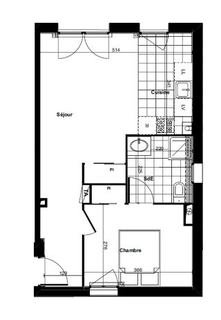  Appartement à louer 2 pièces 42 m²