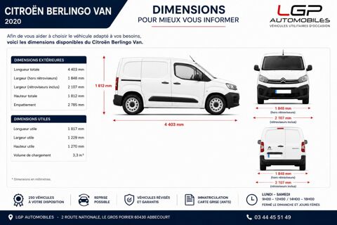 Berlingo 1&deg; Main / 1.2L PURETECH 130cv BVA EAT8 Version DRIVER/Clim/L 2022 occasion 60430 Abbecourt