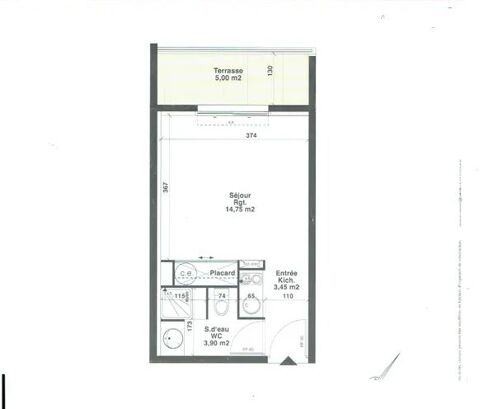  Appartement � louer 1 pi�ce 22 m�