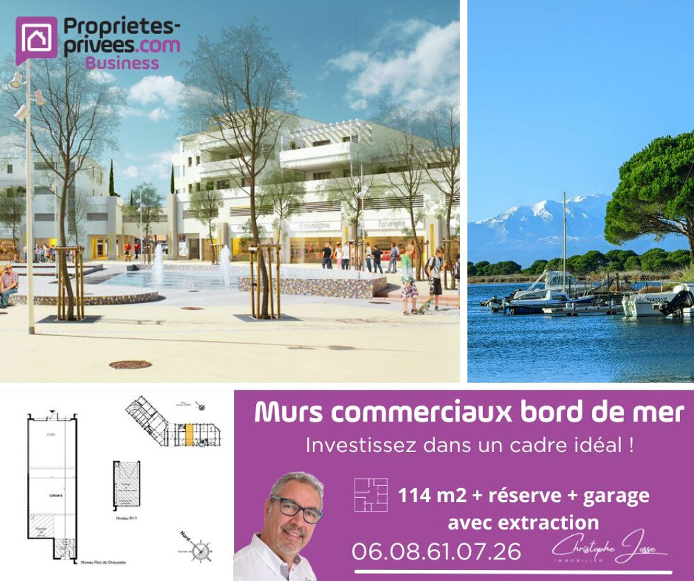   PORT LEUCATE - Murs commerciaux 114 m² avec garage 