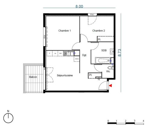  Appartement � louer 3 pi�ces 58 m�