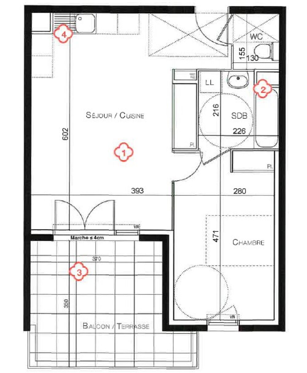 Location Appartement T2 avec terrasse et parking à MONTPELLIER Montpellier
