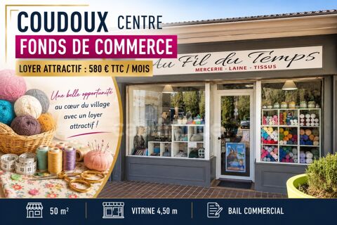 COUDOUX CENTRE 50 m2 – BELLE OPPORTUNIT&Eacute; COMMERCIALE – LOYER 580 € TTC/MOIS 36000 13111 Coudoux