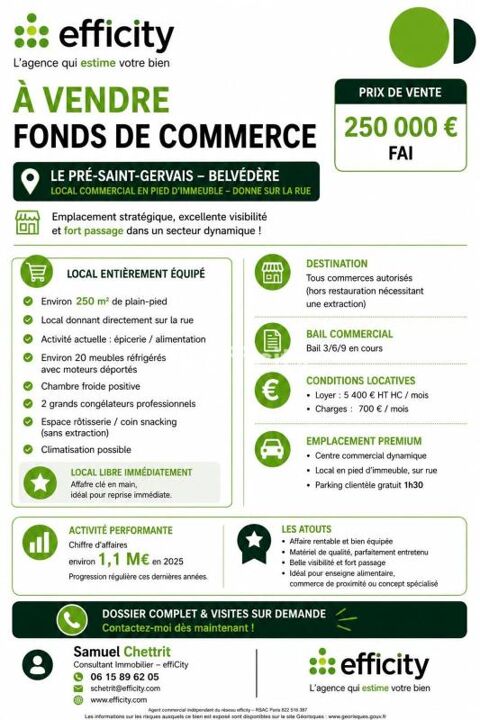 Locaux/Biens immobiliers 250000 93310 Le pre saint gervais