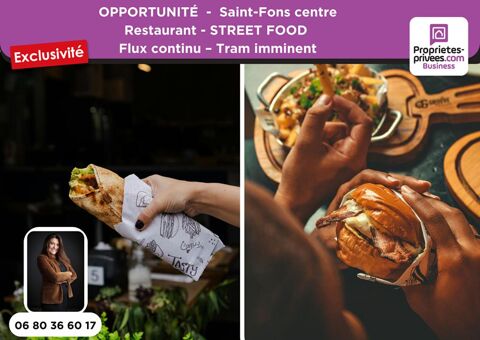 SAINT-FONS CENTRE - Restaurant Street food 40 m&sup2;  - Flux accru 96000 69190 Saint fons