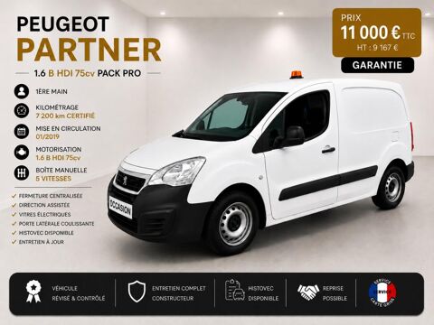 Peugeot Partner 1&deg; Main / 1.5L B HDI 75cv Pack PRO Seulement 7 200km ! idem 2019 occasion Abbecourt 60430