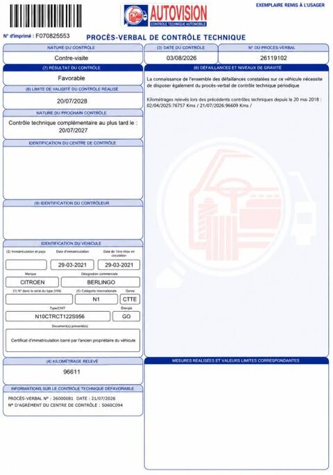 Berlingo 1&deg; Main / 1.5l B HDI 75cv Version Club CLIM/T&eacute;l/R&eacute;gul/Limit 2021 occasion 60430 Abbecourt