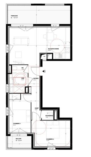  Appartement � vendre 3 pi�ces 58 m�