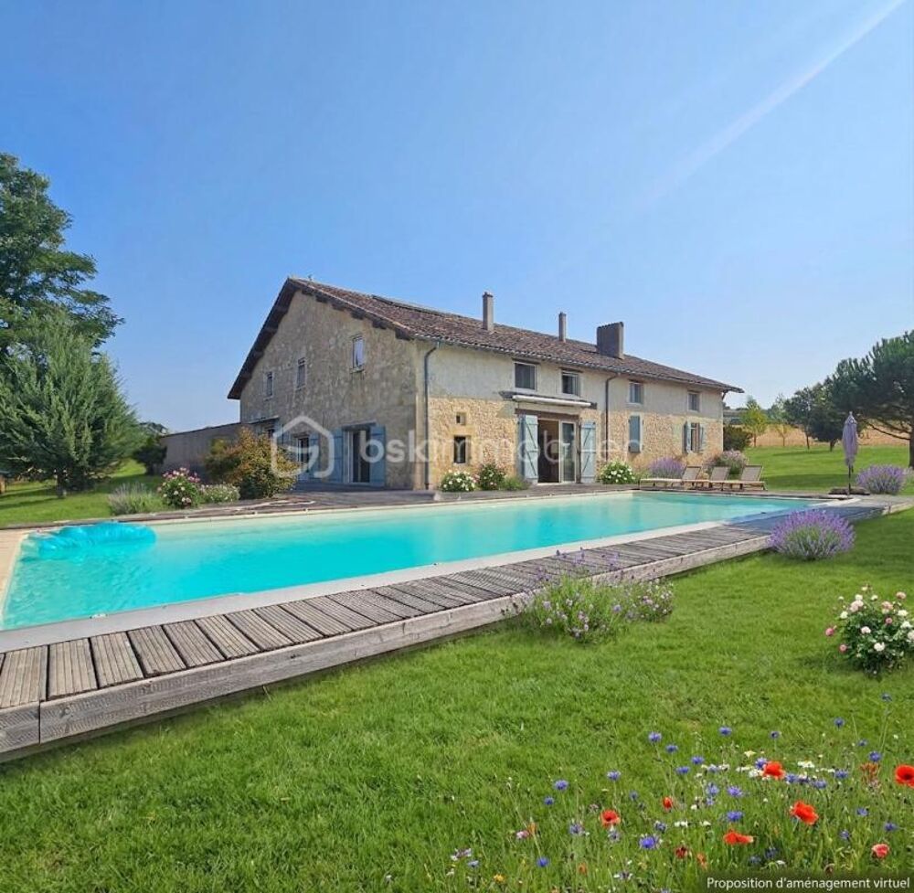 Vente Maison Maison en pierre de caractère 12 pièces 554 m² avec gîte, piscine et terrain 8834 m² –  DPE B / Proche Lectoure Castet arrouy