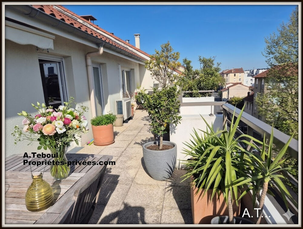 TOIT/TERRASSE SUR VILLEURBANNE/ GRATTE CIEL NORD :DERNIER ETAGE DE 126M² AVEC TERRASSE DE 35M² CIEL OUVERT