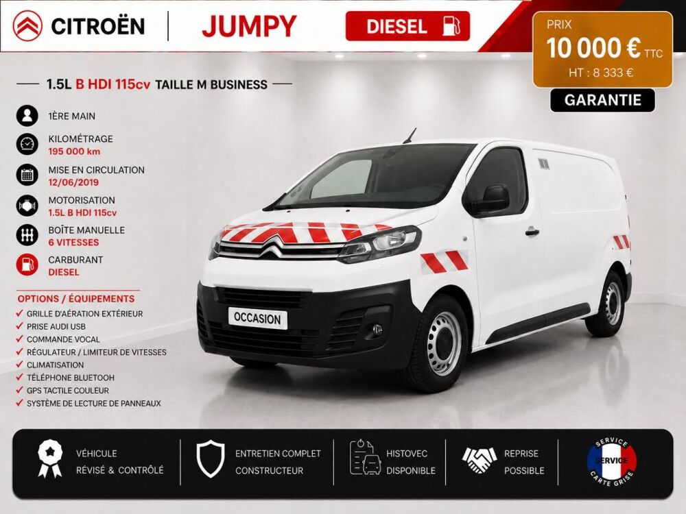 Jumpy 1&deg; Main / 1.5l B HDI 115cv Business GPS/CLIM/R&eacute;gul Idem expe 2019 occasion 60430 Abbecourt