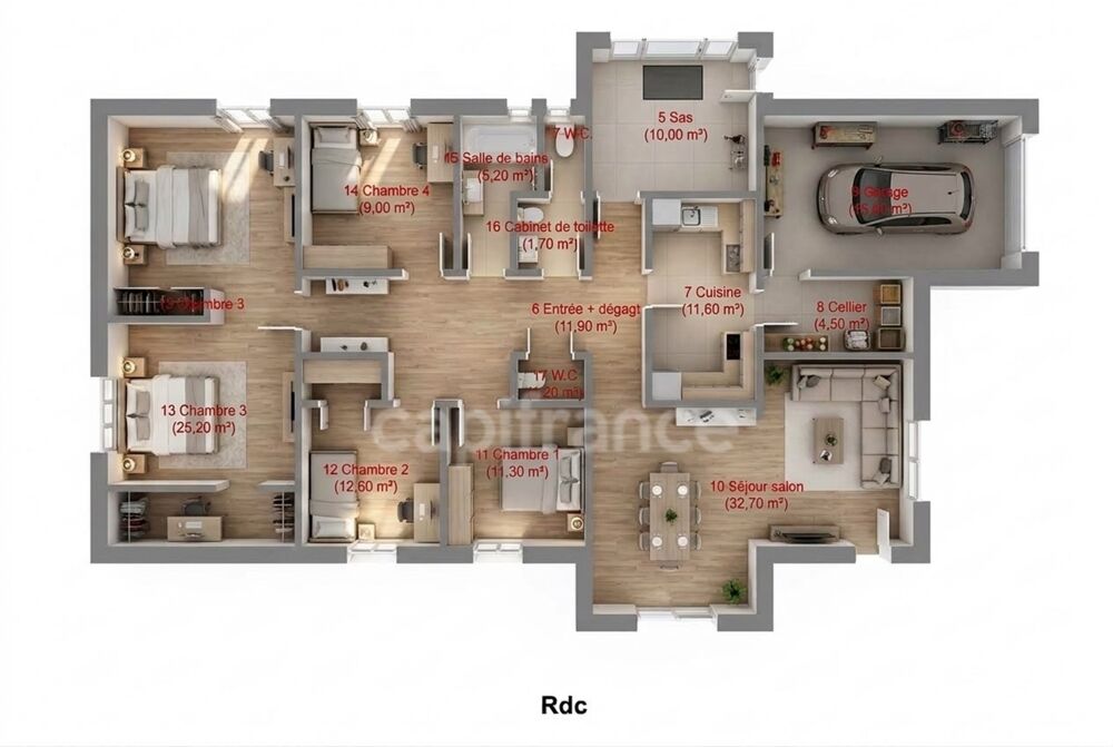 Vente Maison UZÈS – Maison de plain-pied T6 rénovée avec prestations haut de gamme, jardin et garage Uzes