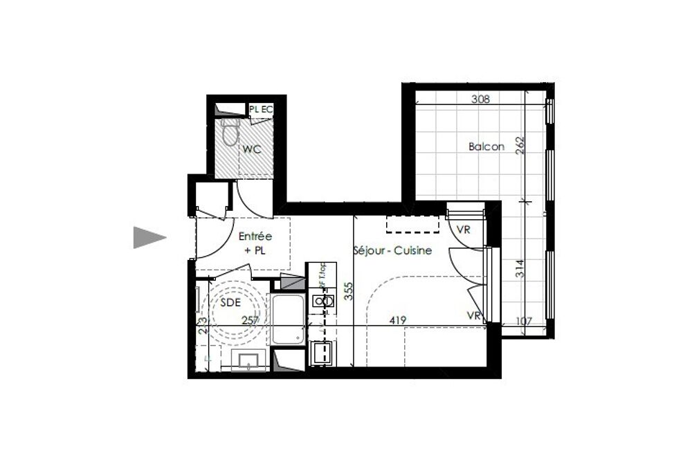 Location Appartement Studio avec parking et balcon au Pontet Le pontet
