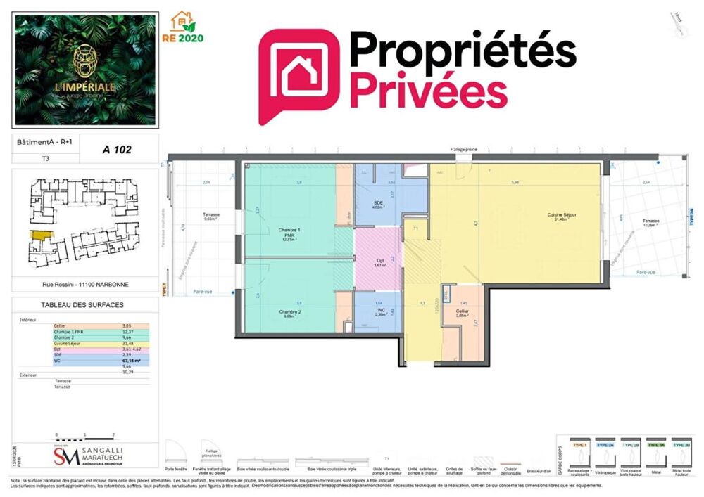Appartement Narbonne 4 pièce(s) 74.29 m2