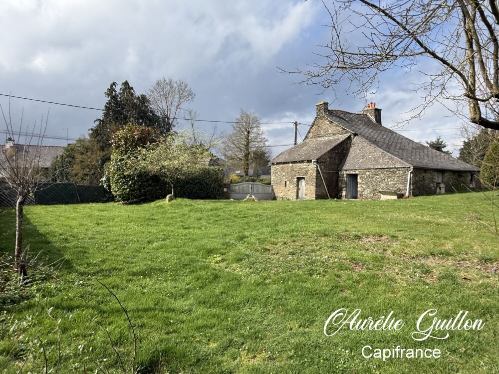 Maison en pierre avec garage et beau terrain de 1300 m2 en zone constructible avec puits  Ploërmel