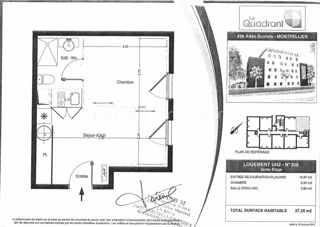  Appartement � vendre 1 pi�ce 27 m�