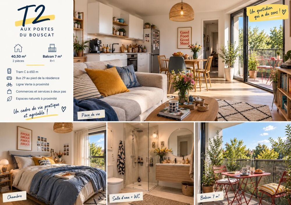 Vente Appartement T2 avec balcon aux portes du Bouscat – Bruges Bordeaux