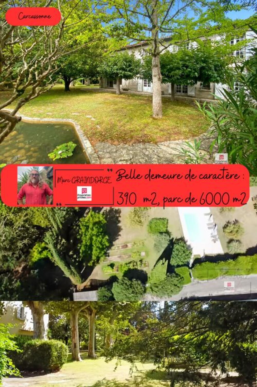 EN EXCLUSIVITÉ : MAISON VIGNERONNE DE CARACTÈRE AVEC PARC DE 1,2 HA A CARCASSONNE