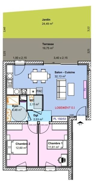  Appartement � vendre 2 pi�ces 65 m�