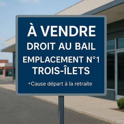   Local commercial - Bail à céder  LES TROIS ILETS (972) - Rez de chaussée - 39m2 - Vitrines - Emplacement de 1er ordre 