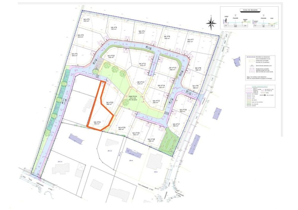 Vente Terrain Terrain à vendre de 658,00 m² ROULLOURS (14) - VIRE NORMANDIE Roullours