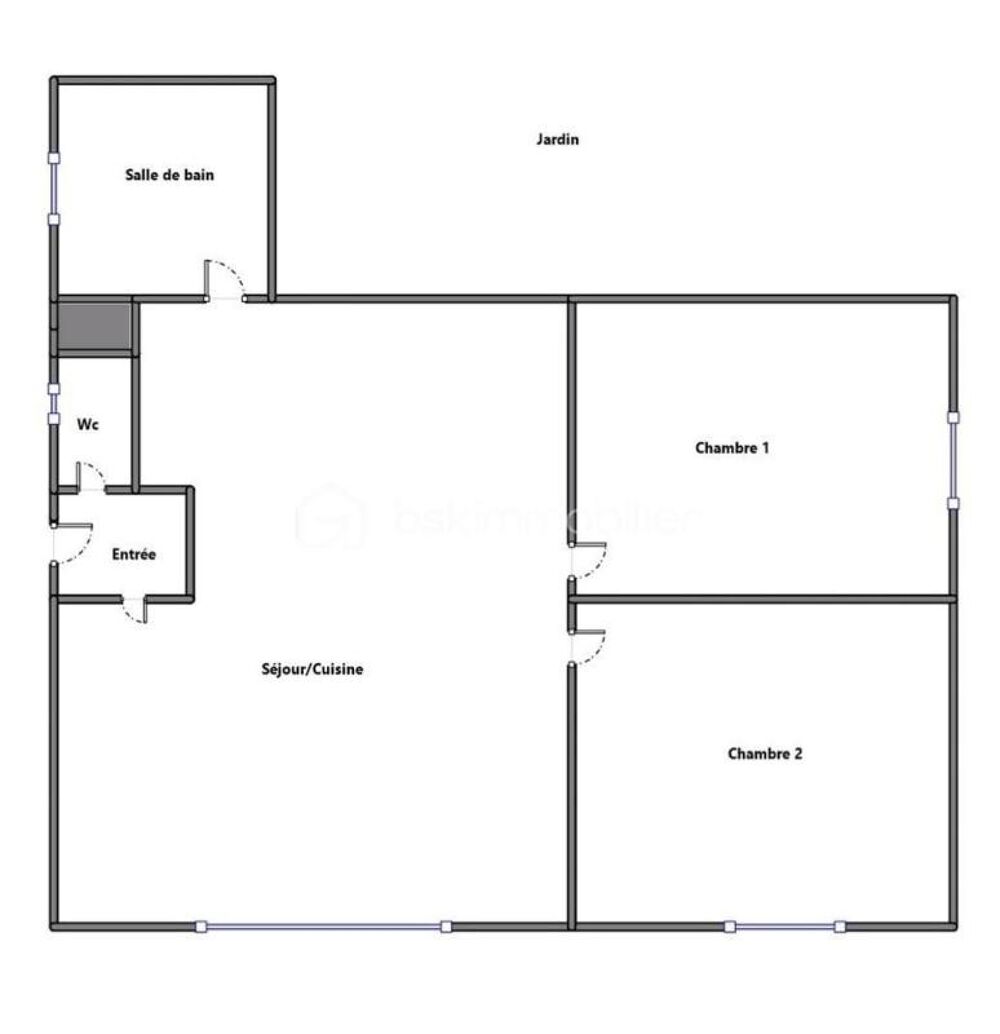 Plain pied moderne non mitoyen 2 chambres agrandissement possible terrain 400m²