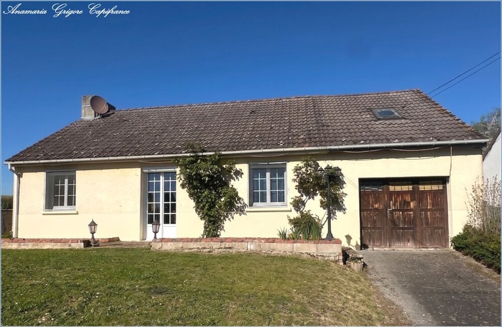 Landelles (28190) Maison de plain pied, 3 chambres, garage, terrain clos de 807 m²