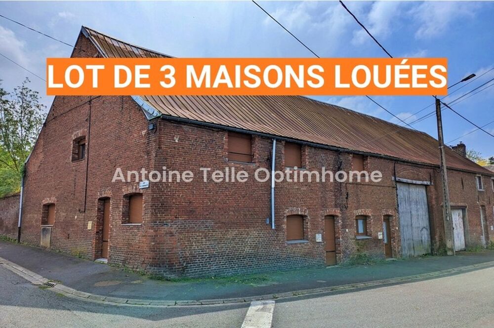 Vente Immeuble Le Cateau - Opportunité d'investissement locatif - rentabilité immédiate : Ensemble de 3 maisons louées Le cateau cambresis