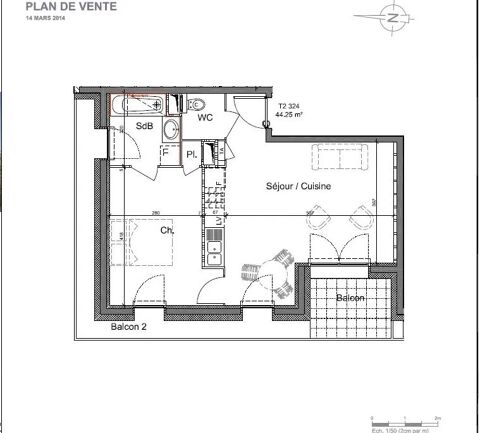  Appartement � louer 2 pi�ces 44 m�