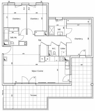  Appartement à vendre 4 pièces 87 m²