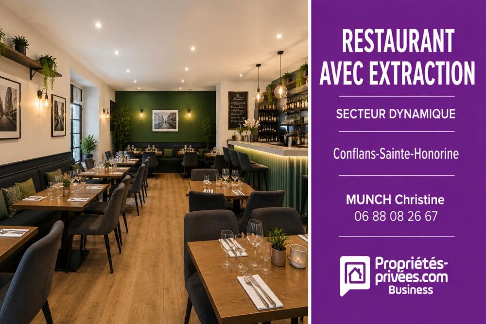   CONFLANS STE HONORINE - BEAU RESTAURANT 70 COUVERTS, SECTEUR DYNAMIQUE 