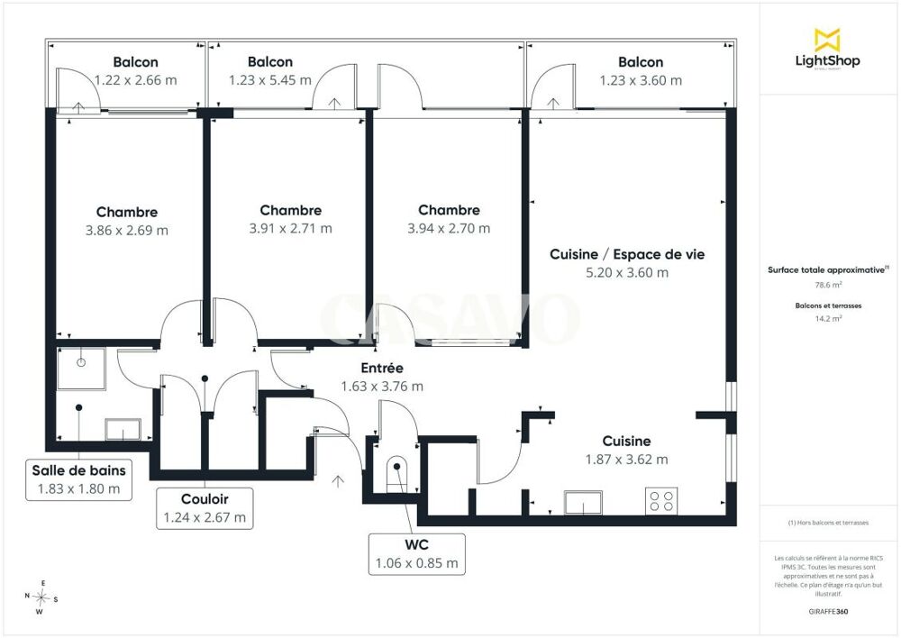 Vente Appartement 4 pièces de 77m² - 69100 Villeurbanne