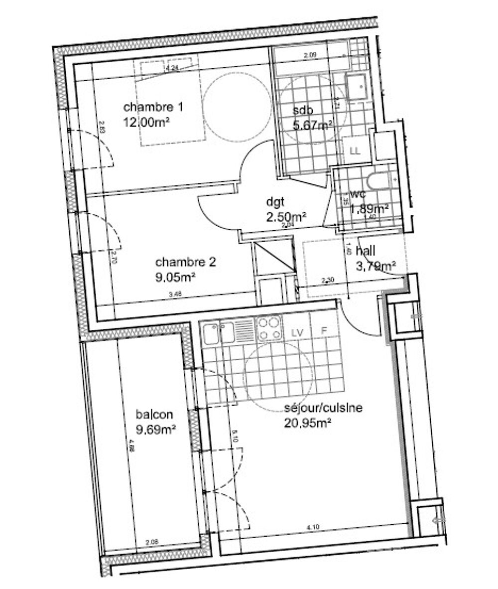 Location Appartement T3 avec balcon et parking à METZ Metz