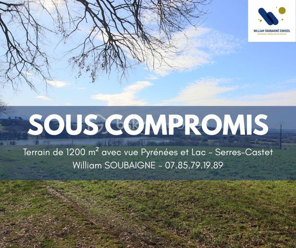 Vente Terrain Superbe terrain de 1200 m², avec vue Montagne et lac Montardon