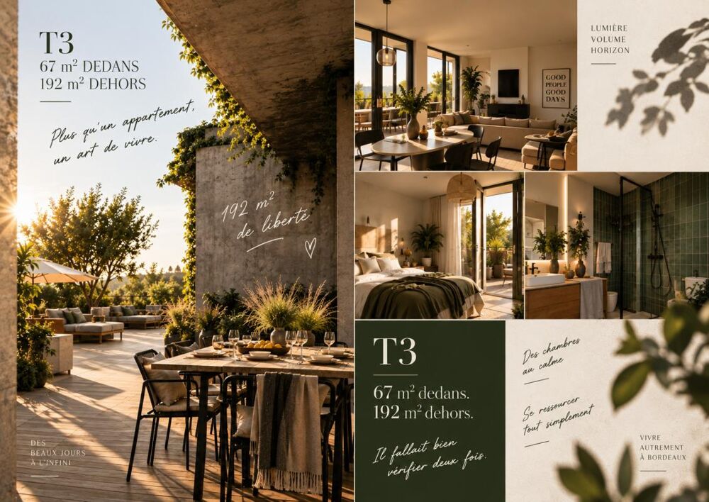 T3 de 67 m² 192 m² de terrasse. Oui, vous avez bien lu