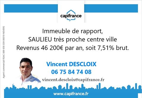 Dpt Côte d'Or (21), à vendre SAULIEU immeuble 615000 Saulieu (21210)